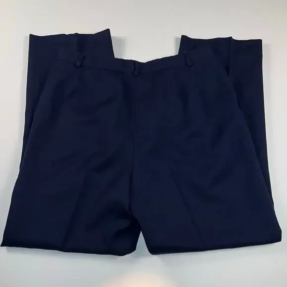 Pendleton Virgin Wool Flat Front Fully Lined Navy Blue Dress Pants Size 10 - Picture 9 of 10